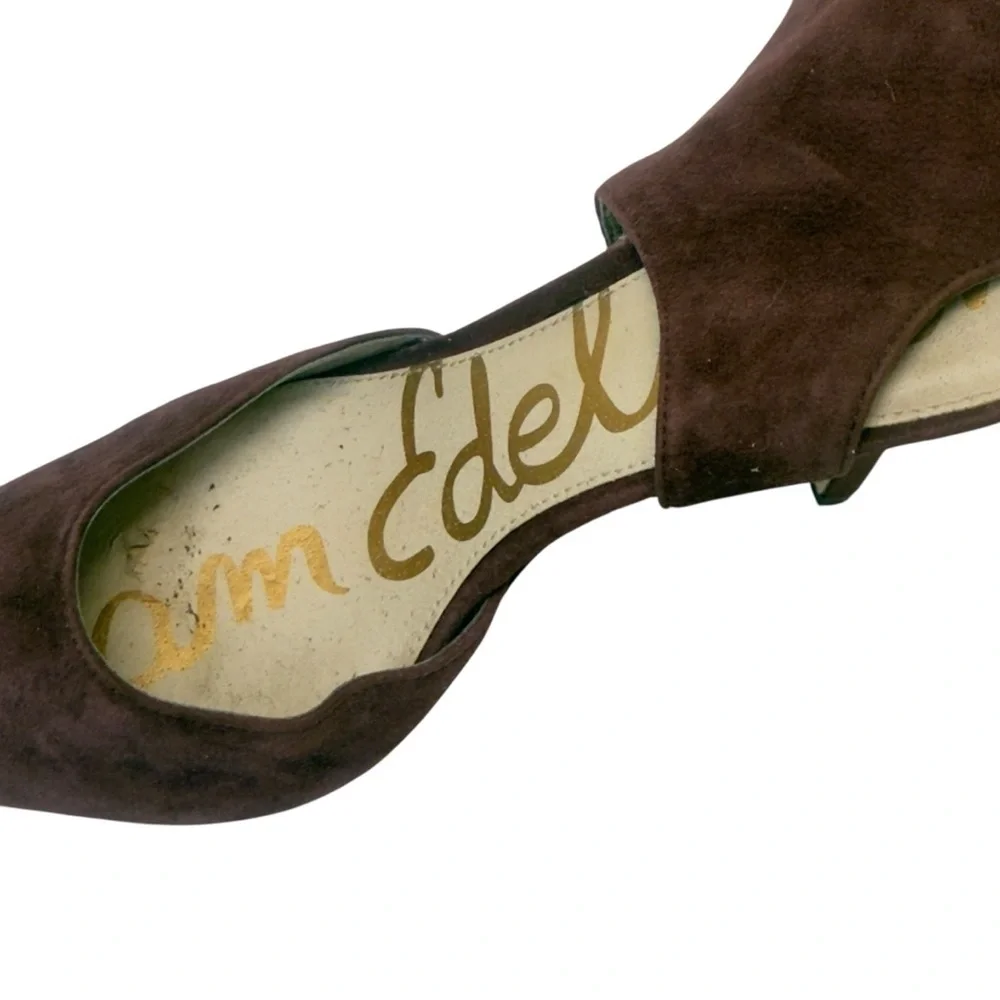 Sam Edelman Maroon Zaida Pointed-Toe Heels with Ankle Strap